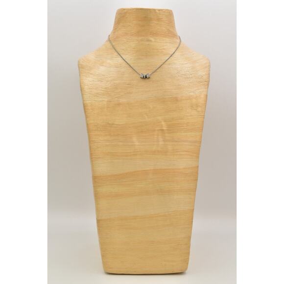 Christian Dior Vintage Block Logo Necklace Pendant Charm CD Silver Signed BinBJ - Picture 8 of 12